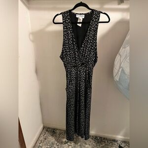 Elegant Black and White Floral Dress